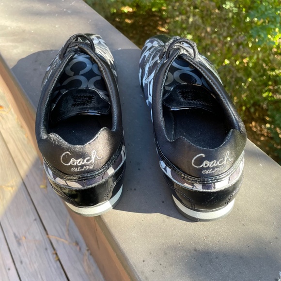 Coach Black and Silver Sneakers - Kellee Size 8 - Picture 3 of 5